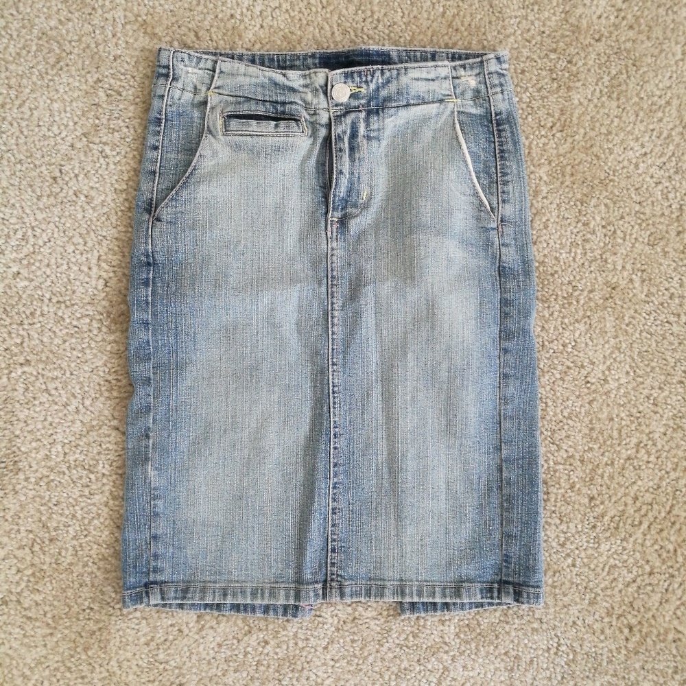 Mid Jean Skirt